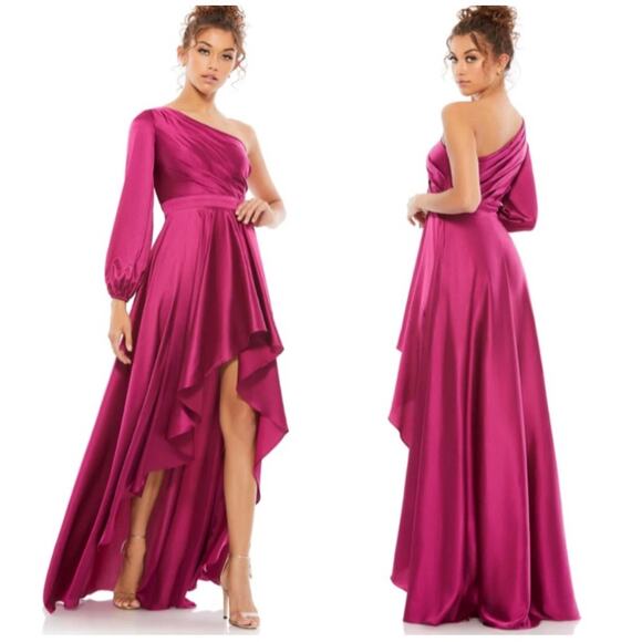 Mac Duggal 49141 High Low One Shoulder Flowy Gown 12
